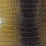 Black Yellow Two Tone Alligator Vinyl Fabric / 40 Yards Roll