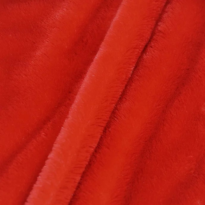 Red Rich Minky Bear Fabric