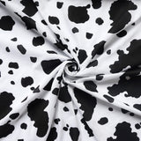 Black Cow Print Poly Cotton Fabric