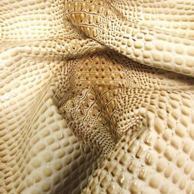 Western Cream Keys Gator 3D Embossed Vinyl Fabric