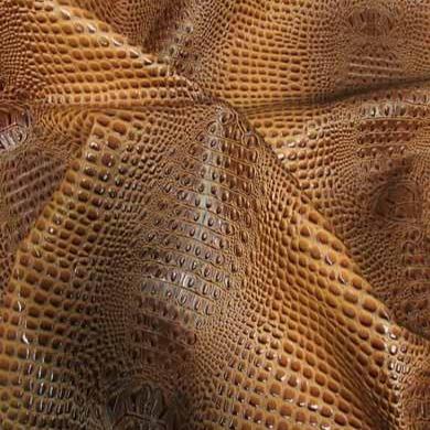 Mocha Brown Keys Gator 3D Embossed Vinyl Fabric