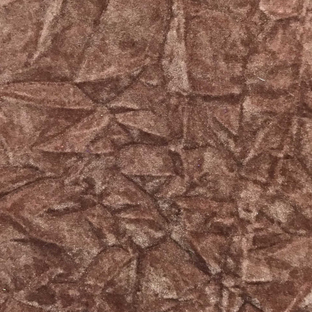 Rust Flocking Crushed Velvet Fabric