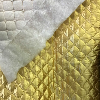 Polyester Quilted Padded Lining Gold Fabric