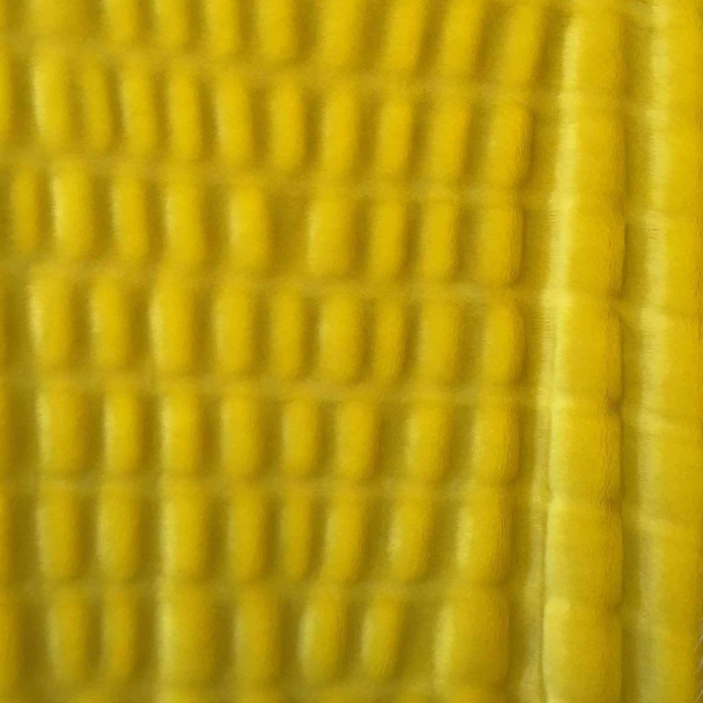 Yellow Mustard Stretch Tissavel Chinchilla Faux Fake Fur Fabric