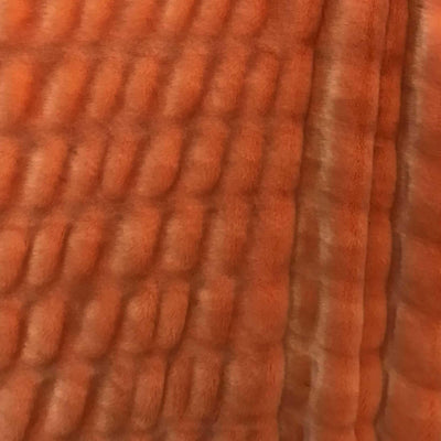 Orange Stretch Tissavel Chinchilla Faux Fake Fur Fabric