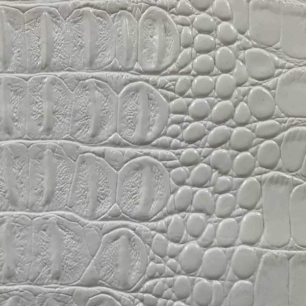 White Alligator Vinyl Fabric / 40 Yards Roll