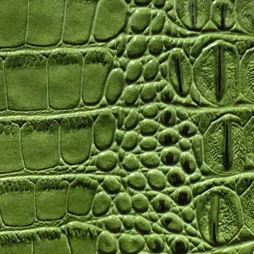 Green Alligator Vinyl Fabric / 40 Yards Roll