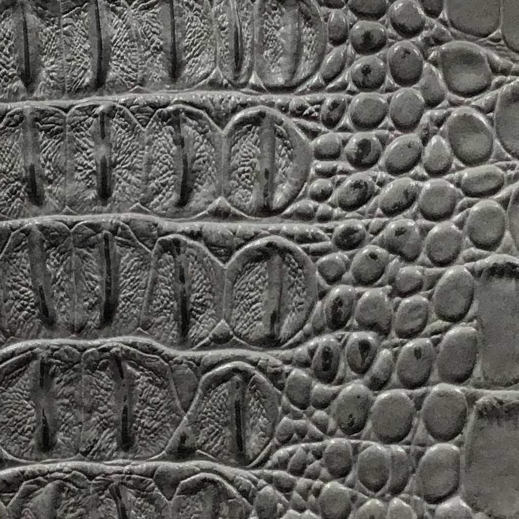 Silver Alligator Vinyl Fabric / 40 Yards Roll