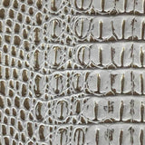 White Gold Two Tone Alligator Vinyl Fabric / 40 Yards Roll