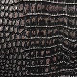 Black Silver Two Tone Crocodile Vinyl Fabric