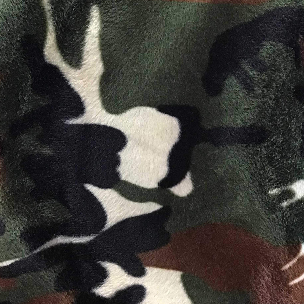 Velboa Faux Fake Fur Army Camouflage Fabric