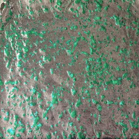Silver Green Mystique Splats Stretch Spandex