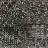 Black Silver Two Tone Alligator Vinyl Fabric / 40 Yards Roll