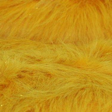 Solid Shaggy Faux/Fake Fur Fabric-Golden Yellow-Long Pile 60 Sold By The  Yard