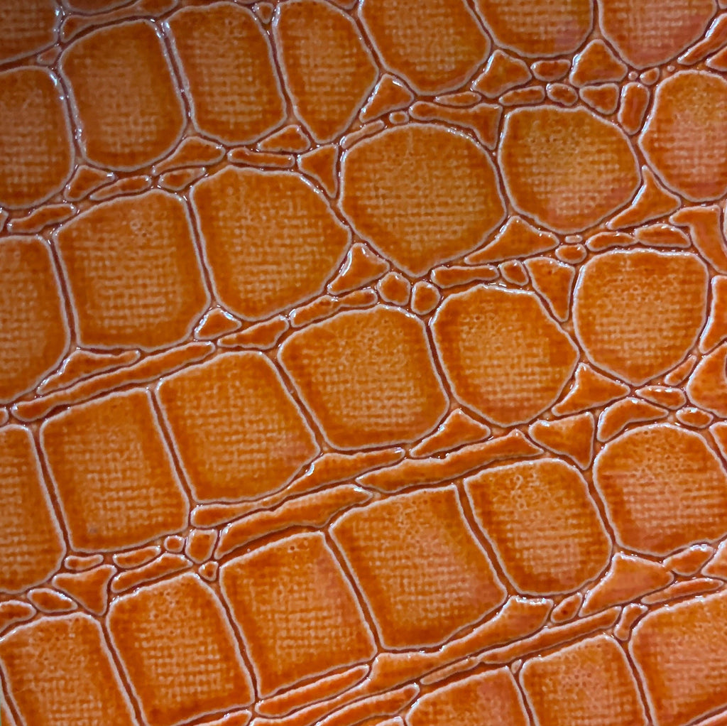 Orange Vinyl Crocodile, 55" Inches Wide / 40 Yards Roll