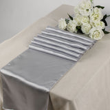 Silver Satin Table Runner