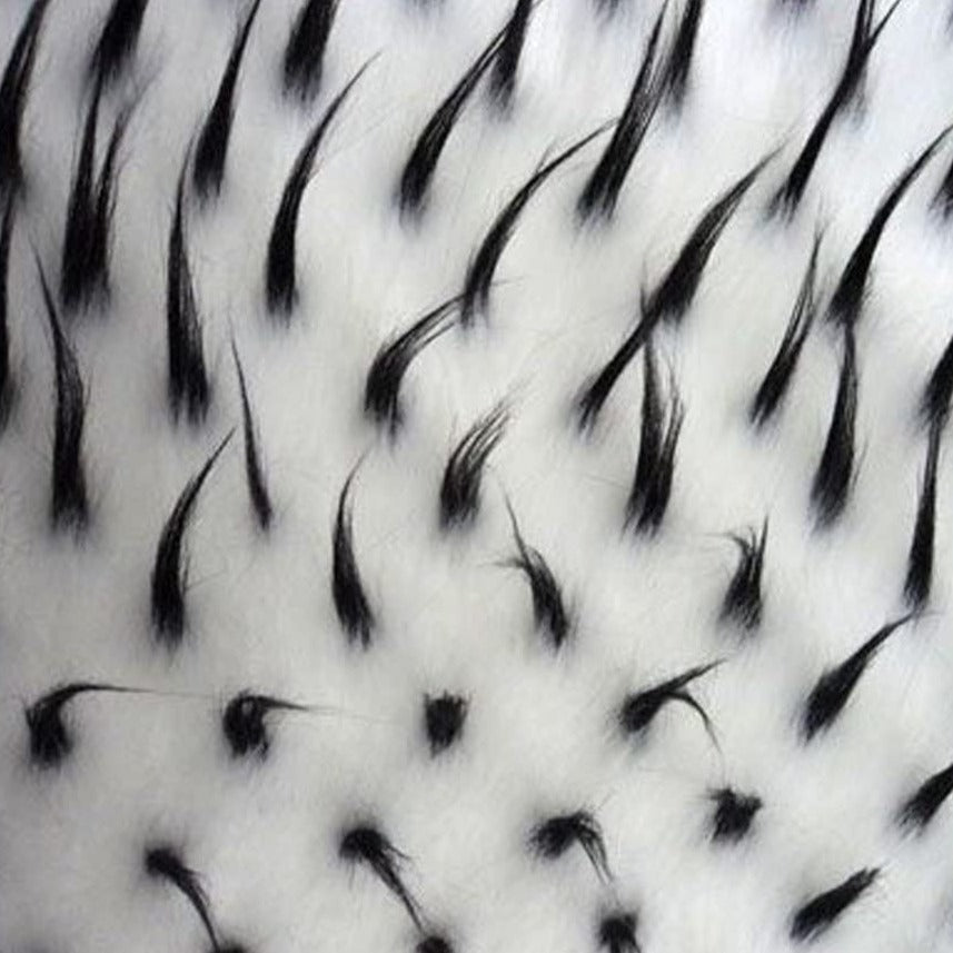 Black White Two Tone Spiked Shaggy Long Pile Fur Fabric