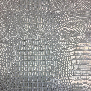 Gray Silver Two Tone Alligator Vinyl Fabric / 40 Yards Roll