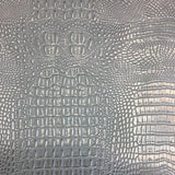 Gray Silver Two Tone Alligator Vinyl Fabric / 40 Yards Roll