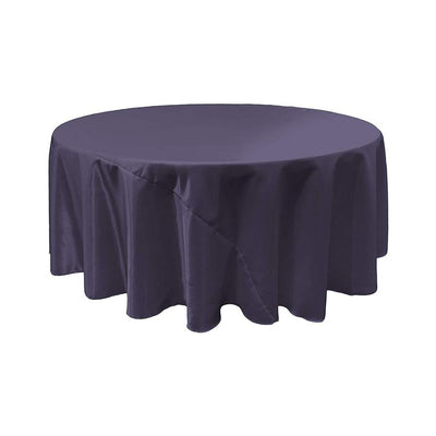 Navy Blue Bridal Satin Round Tablecloth 132