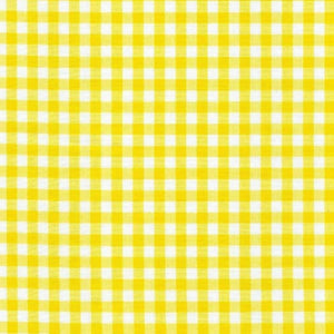 1/4" Inch Yellow Checkered Gingham Poly Cotton Fabric