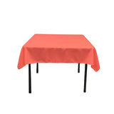 Coral Square Polyester Overlay Tablecloth 60" x 60"
