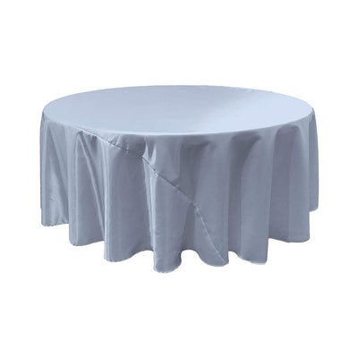 Light Blue Bridal Satin Round Tablecloth 132