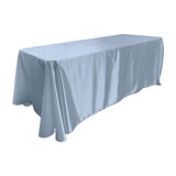 Light Blue Bridal Satin Rectangular Tablecloth 90 x 132"