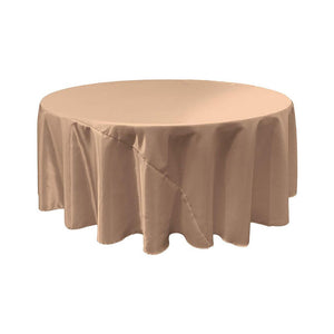Taupe Bridal Satin Round Tablecloth 108"