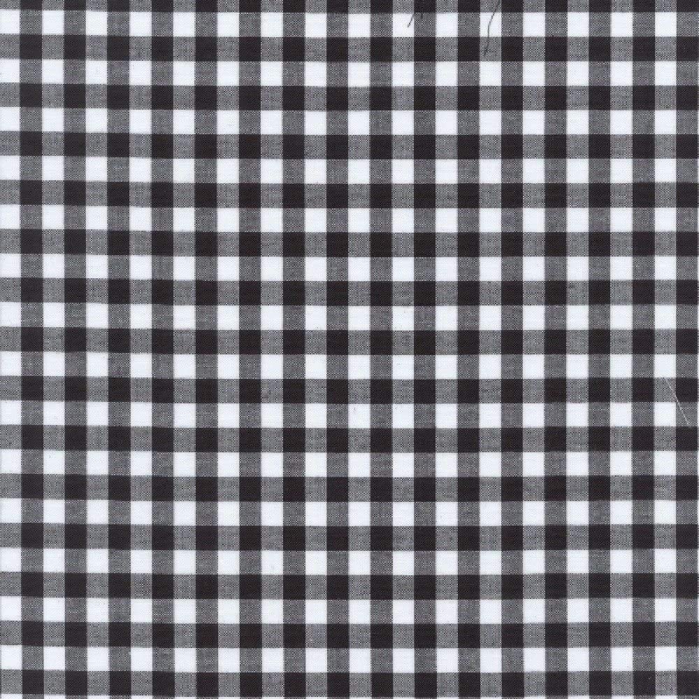 1/4" Inch Black Checkered Gingham Poly Cotton Fabric