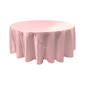 Light Pink Bridal Satin Round Tablecloth 120"
