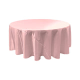 Light Pink Bridal Satin Round Tablecloth 120"