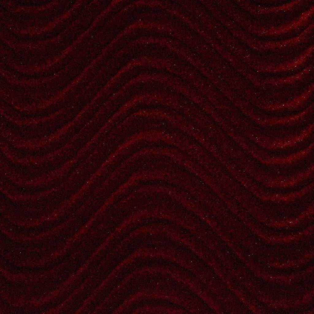 Burgundy Velvet Flocking Swirl Upholstery Fabric
