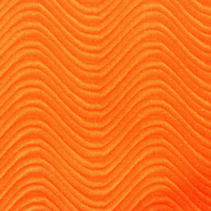 Orange Wave Swirl Flocking Velvet Fabric