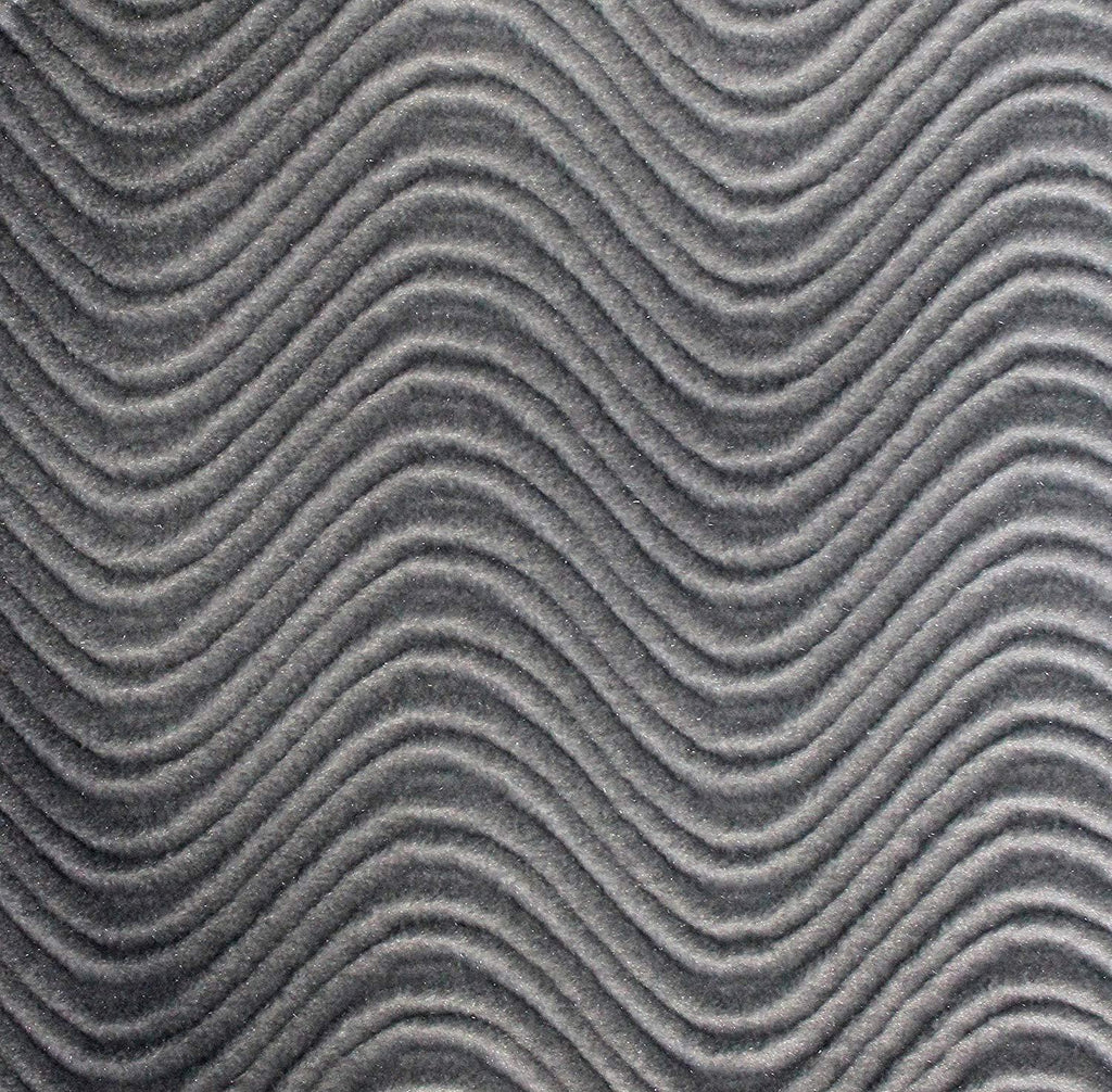 Silver Velvet Flocking Swirl Upholstery Fabric
