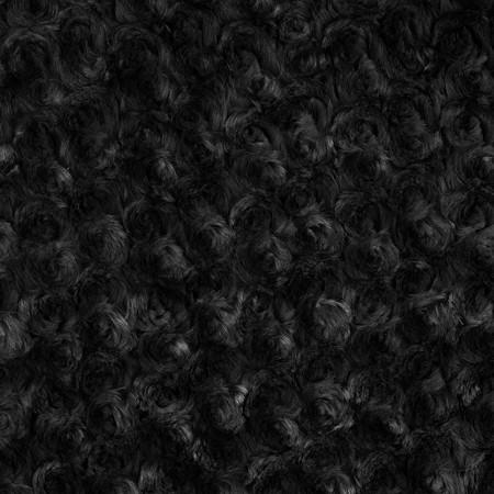 Black Minky Rosebud Fabric