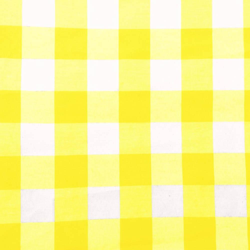 Yellow Checkered Gingham 1" Poly Cotton Fabric