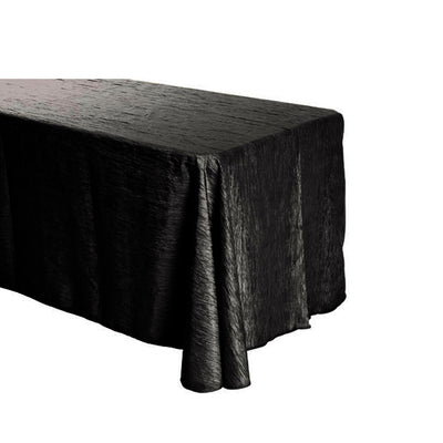 Black Crinkle Crushed Taffeta Rectangular Tablecloth 90 x 156