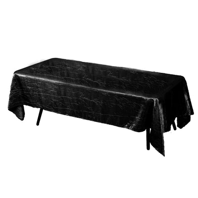 Black Crinkle Crushed Taffeta Rectangular Tablecloth 60 x 126