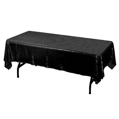 Black Glitz Sequin Rectangular Tablecloth 60 x 126