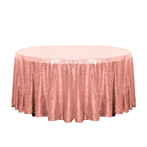 132" Blush Glitz Sequin Round Tablecloth