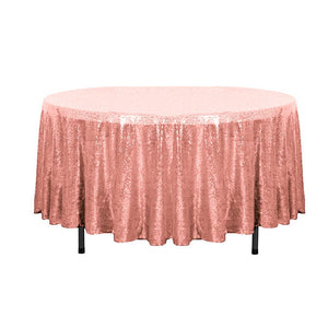 108" Blush Glitz Sequin Round Tablecloth