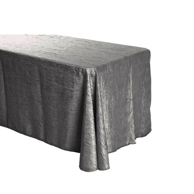 Charcoal Crinkle Crushed Taffeta Rectangular Tablecloth 90 x 156
