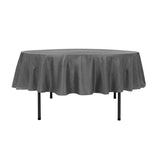 90" Charcoal Crinkle Crushed Taffeta Round Tablecloth