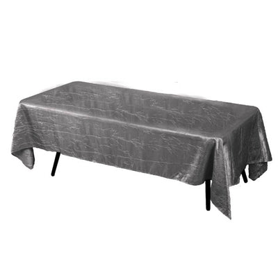 Charcoal Crinkle Crushed Taffeta Rectangular Tablecloth 60 x 126
