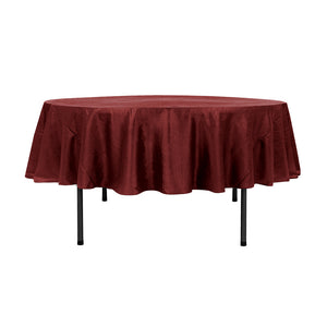 90" Cranberry Crinkle Crushed Taffeta Round Tablecloth