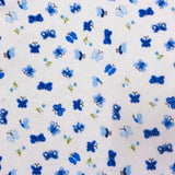 Blue Butterfly Flannel Cotton Fabric