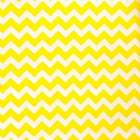 Half Inch Chevron Yellow and White Poly Cotton Fabric