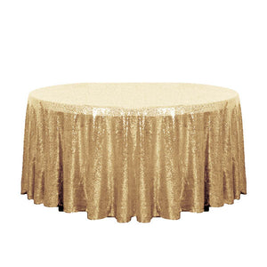 132" Gold Glitz Sequin Round Tablecloth