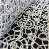 Silver Corded Lace Fabric